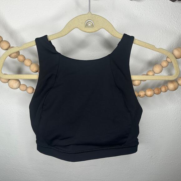 Lululemon Black Strappy Hi Neck Sports Bra - Picture 1 of 3